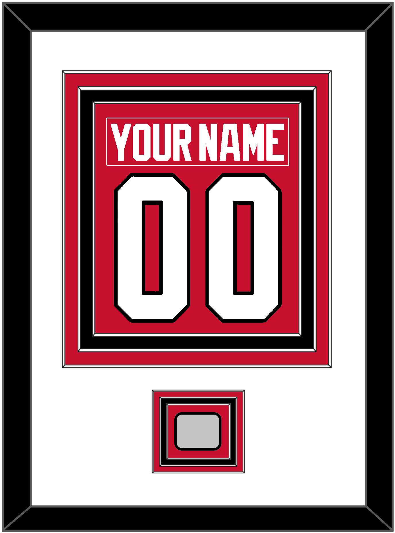 Chicago Nameplate & Number (Back) Combined With Stanley Cup Champions Patch - Home Red (2007-2017) - Premier Tier 1