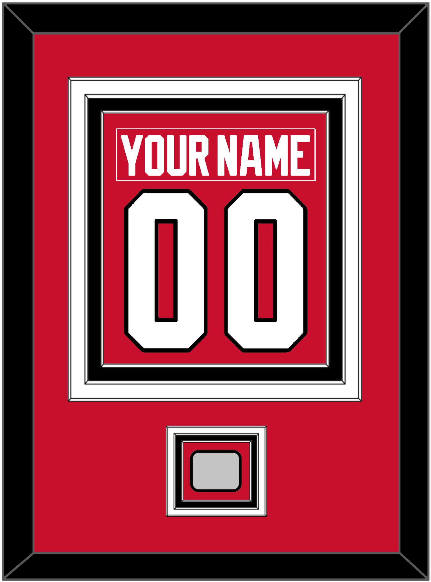 Chicago Nameplate & Number (Back) Combined With Stanley Cup Champions Patch - Home Red (2007-2017) - Premier Tier 2