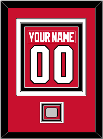 Chicago Nameplate & Number (Back) Combined With Stanley Cup Champions Patch - Home Red (2007-2017) - Premier Tier 2