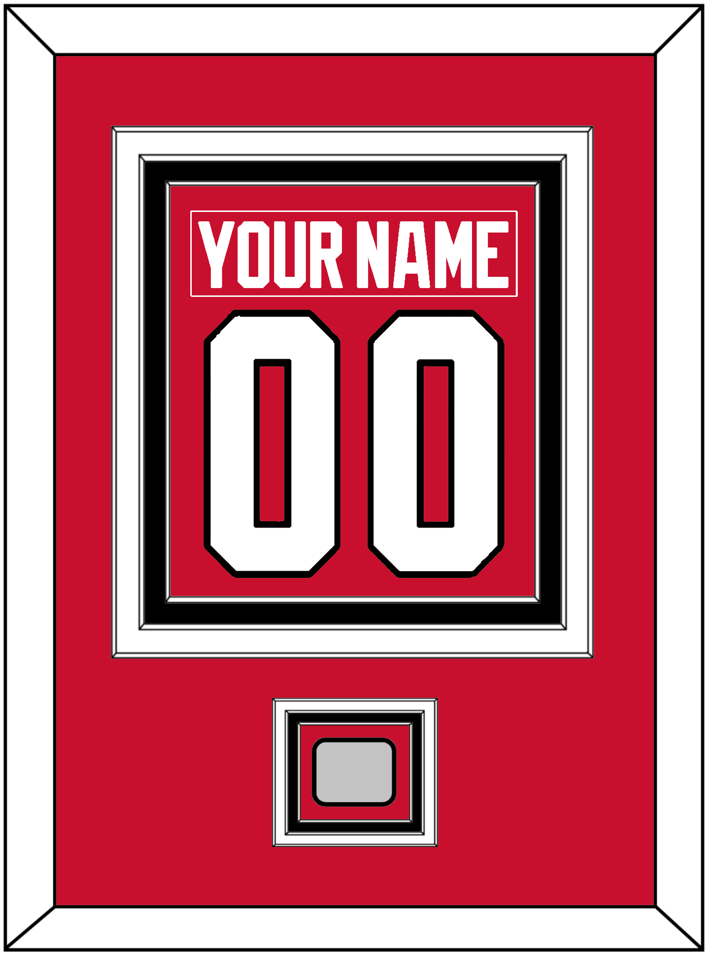 Chicago Nameplate & Number (Back) Combined With Stanley Cup Finals Patch - Home Red (2007-2017) - Premier Tier 2