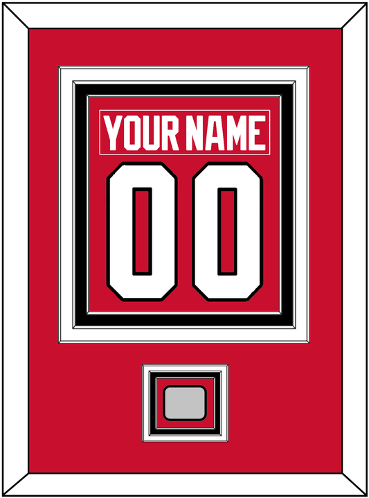 Chicago Nameplate & Number (Back) Combined With Stanley Cup Finals Patch - Home Red (2007-2017) - Premier Tier 2