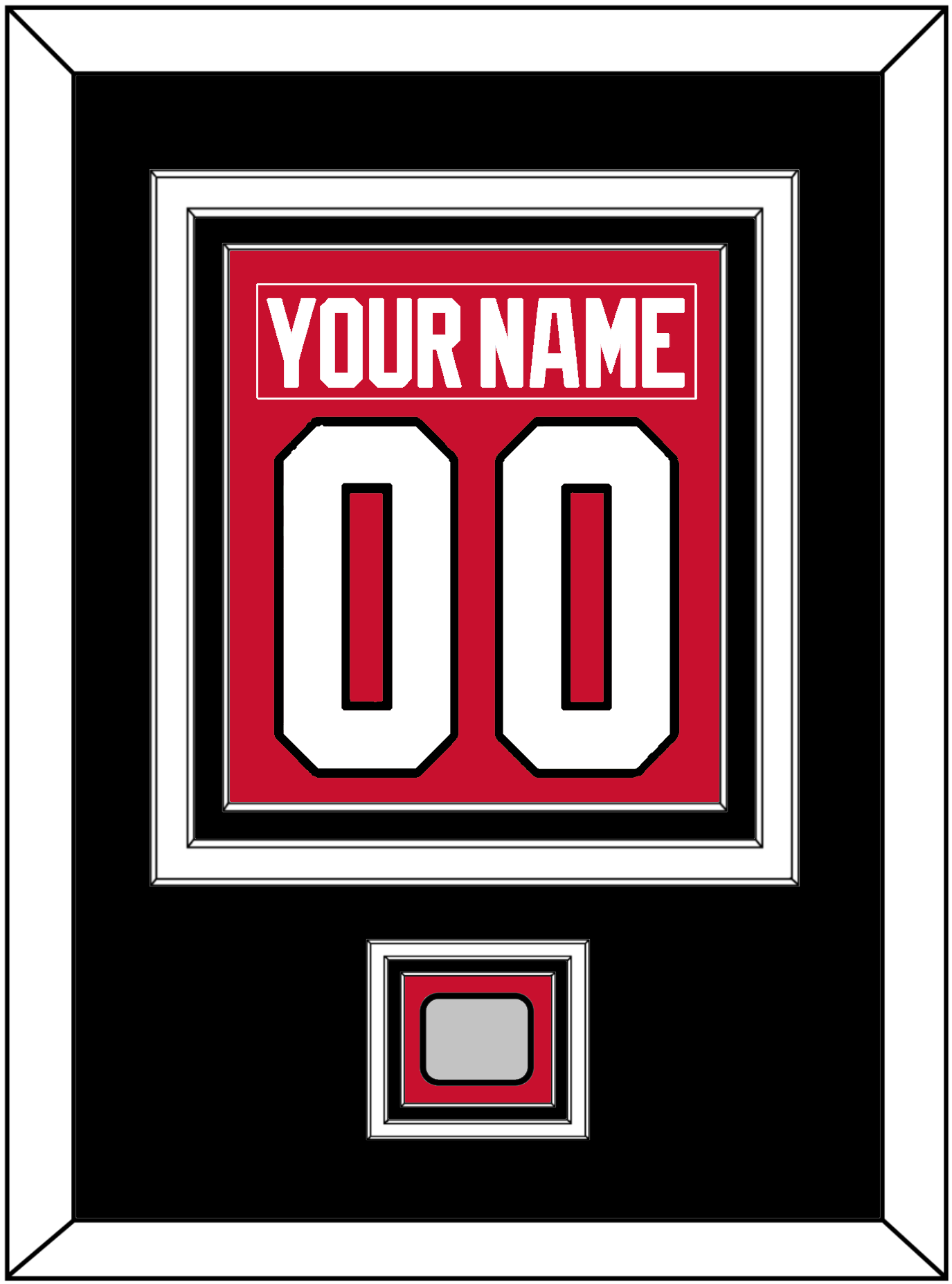 Chicago Nameplate & Number (Back) Combined With Stanley Cup Finals Patch - Home Red (2007-2017) - Premier Tier 3