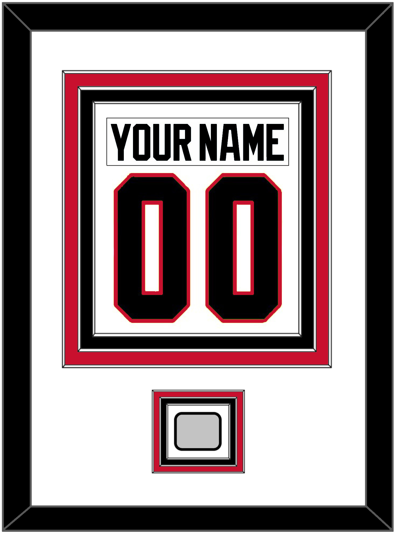 Chicago Nameplate & Number (Back) Combined With Stanley Cup Champions Patch - Road White (2007-2017) - Premier Tier 1