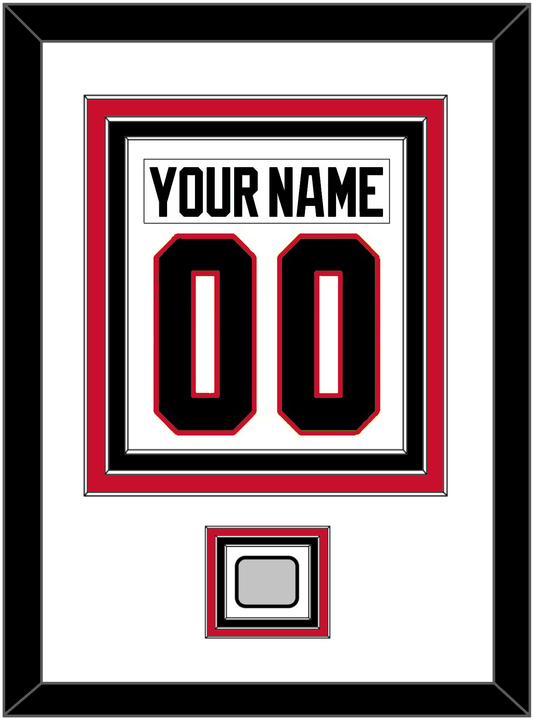 Chicago Nameplate & Number (Back) Combined With Stanley Cup Champions Patch - Road White (2007-2017) - Premier Tier 1