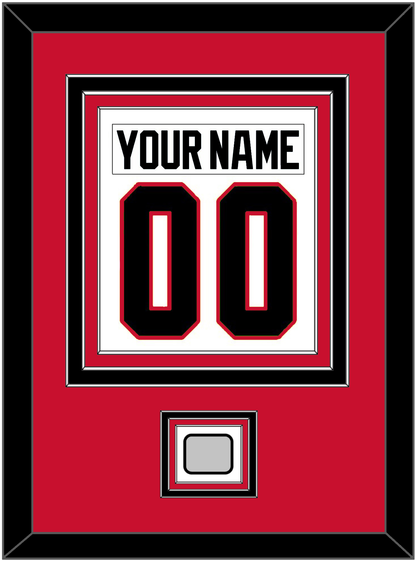 Chicago Nameplate & Number (Back) Combined With Stanley Cup Champions Patch - Road White (2007-2017) - Premier Tier 2