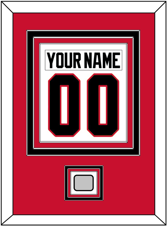 Chicago Nameplate & Number (Back) Combined With Stanley Cup Champions Patch - Road White (2007-2017) - Premier Tier 2