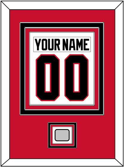 Chicago Nameplate & Number (Back) Combined With Stanley Cup Finals Patch - Road White (2007-2017) - Premier Tier 2