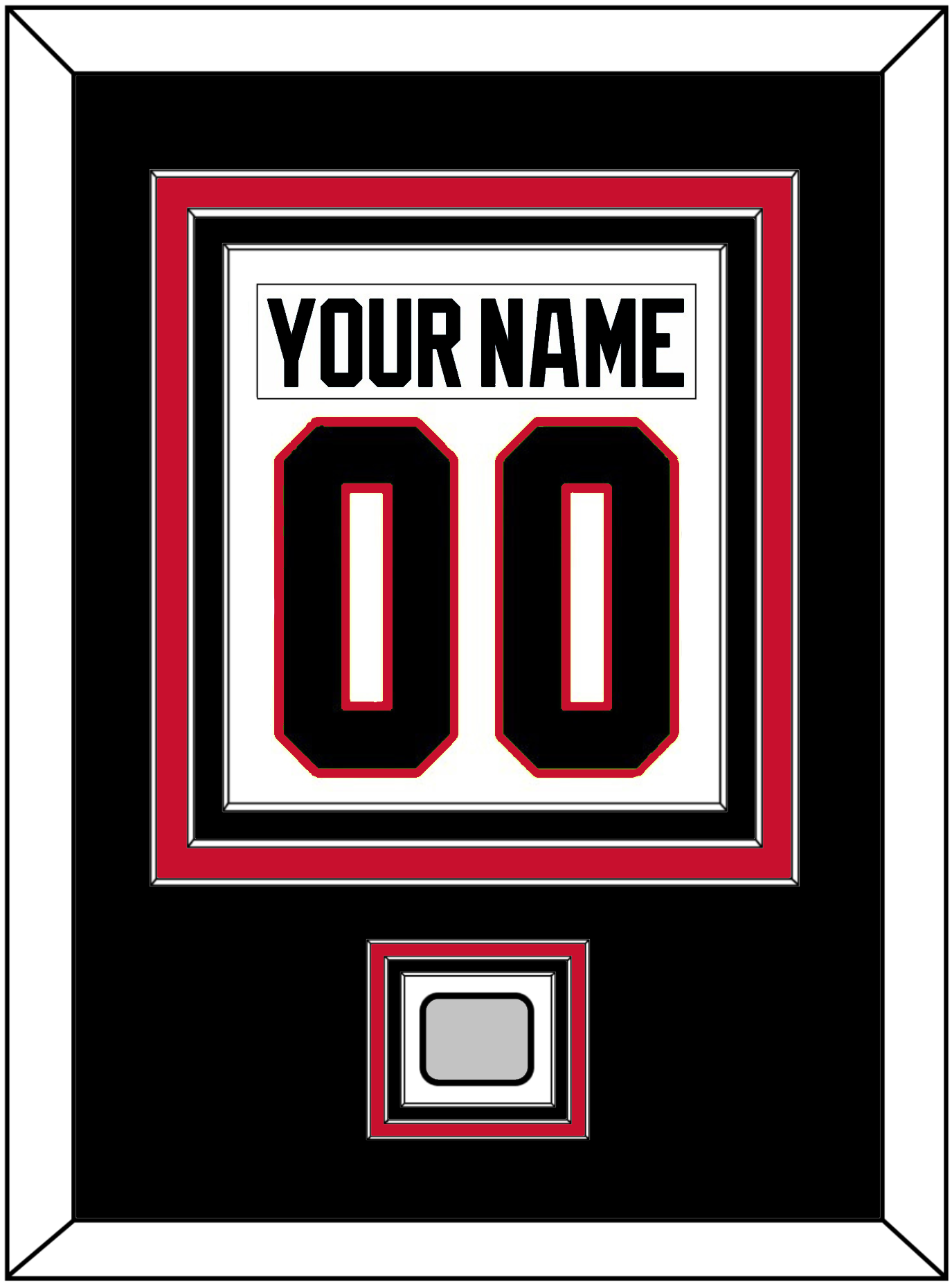 Chicago Nameplate & Number (Back) Combined With Stanley Cup Champions Patch - Road White (2007-2017) - Premier Tier 3