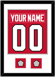 Chicago Nameplate & Number (Back) Combined With 2 Stanley Cup Champions Patches - Home Red (2007-2017) - Single Mat 1