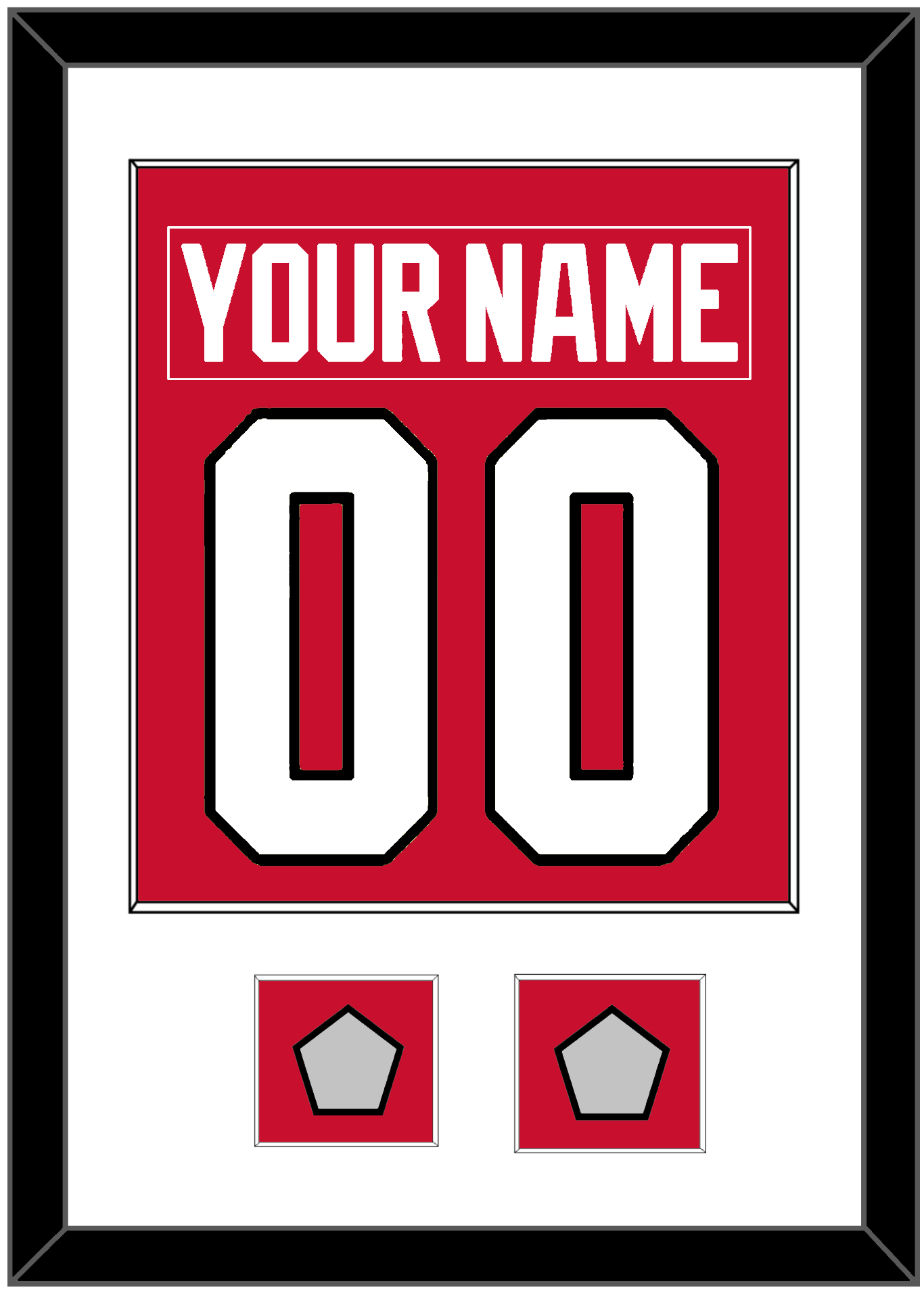 Chicago Nameplate & Number (Back) Combined With 2 Stanley Cup Finals Patches - Home Red (2007-2017) - Essential Tier 1