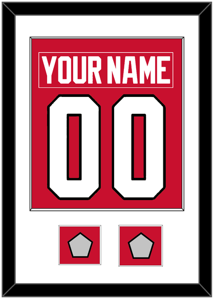 Chicago Nameplate & Number (Back) Combined With 2 Stanley Cup Finals Patches - Home Red (2007-2017) - Essential Tier 1
