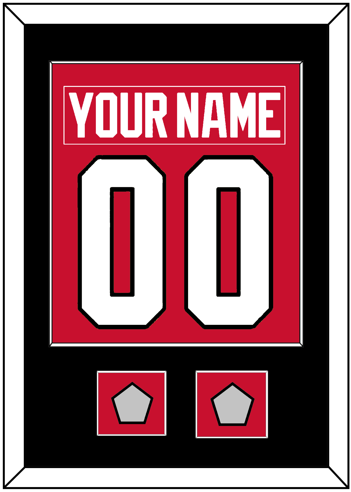 Chicago Nameplate & Number (Back) Combined With 2 Stanley Cup Finals Patches - Home Red (2007-2017) - Essential Tier 2