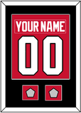 Chicago Nameplate & Number (Back) Combined With 2 Stanley Cup Champions Patches - Home Red (2007-2017) - Single Mat 2