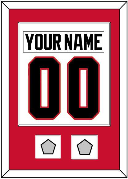 Chicago Nameplate & Number (Back) Combined With 2 Stanley Cup Champions Patches - Road White (2007-2017) - Essential Tier 1
