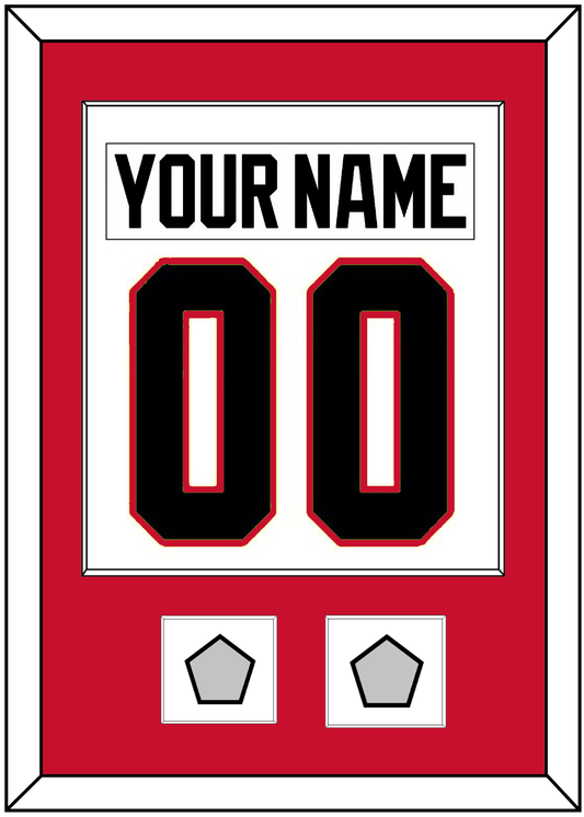 Chicago Nameplate & Number (Back) Combined With 2 Stanley Cup Champions Patches - Road White (2007-2017) - Essential Tier 1