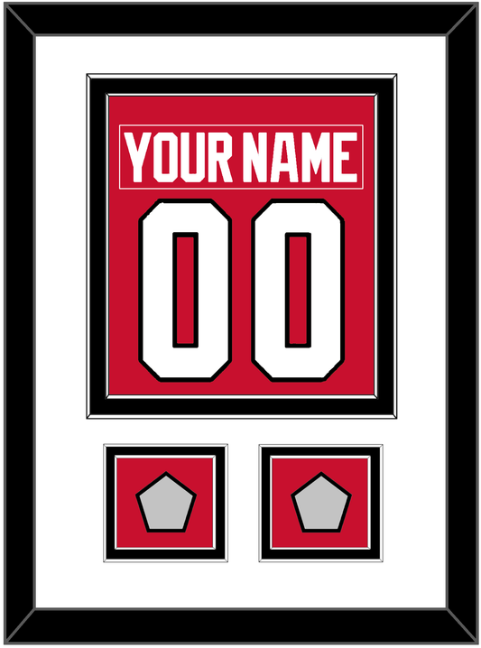 Chicago Nameplate & Number (Back) Combined With 2 Stanley Cup Champions Patches - Home Red (2007-2017) - Signature Tier 1