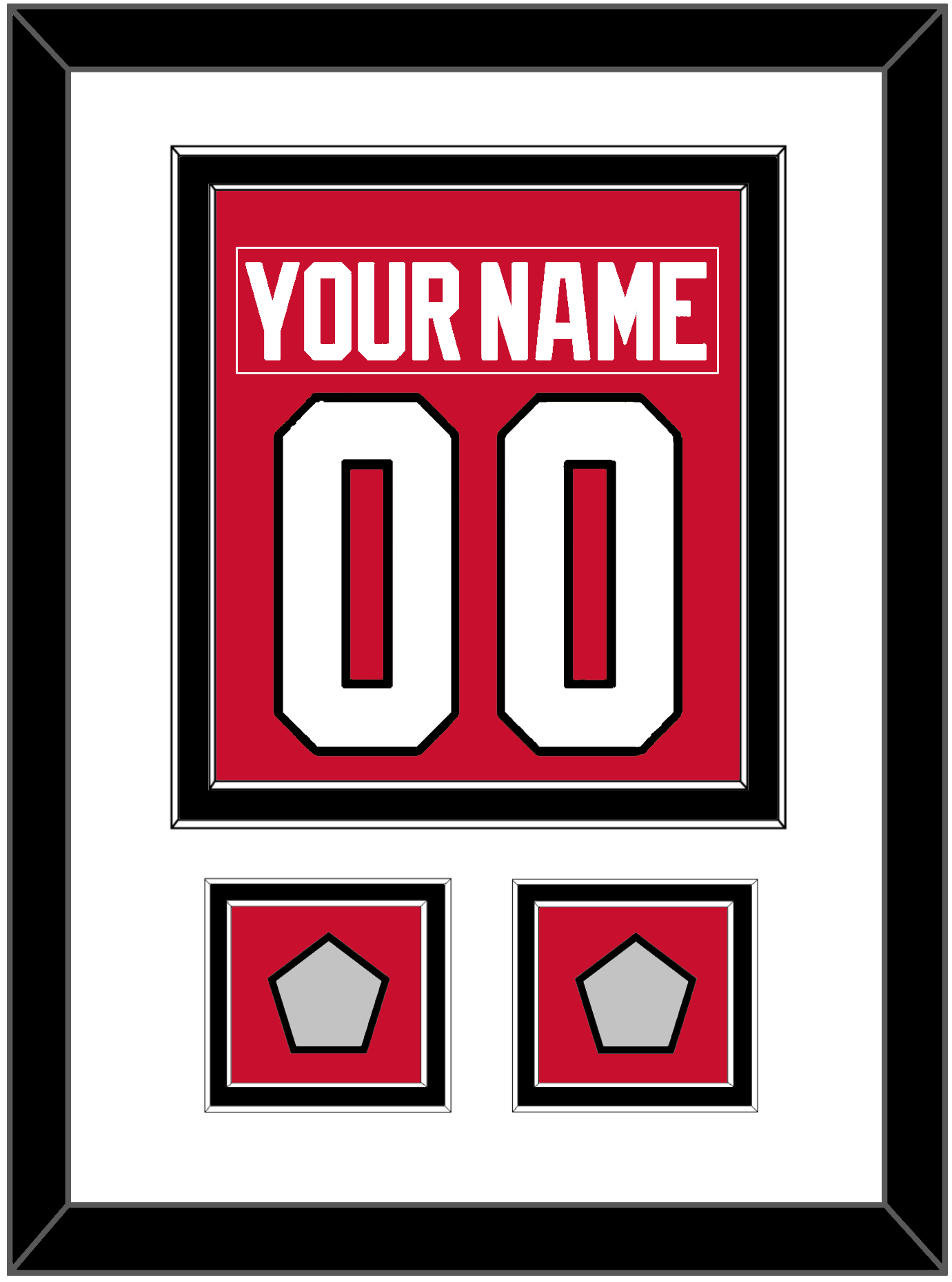 Chicago Nameplate & Number (Back) Combined With 2 Stanley Cup Finals Patches - Home Red (2007-2017) - Signature Tier 1
