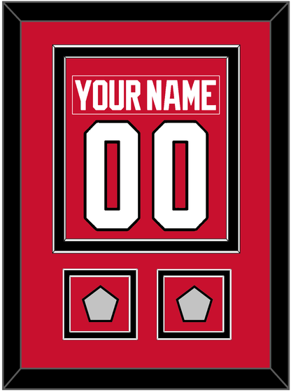 Chicago Nameplate & Number (Back) Combined With 2 Stanley Cup Champions Patches - Home Red (2007-2017) - Signature Tier 2