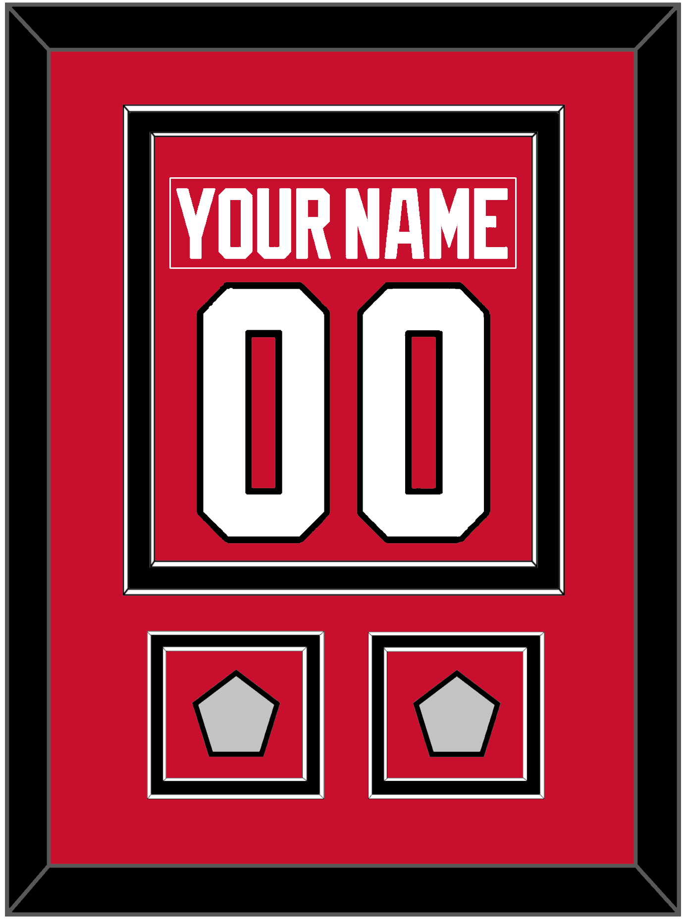 Chicago Nameplate & Number (Back) Combined With 2 Stanley Cup Finals Patches - Home Red (2007-2017) - Signature Tier 2