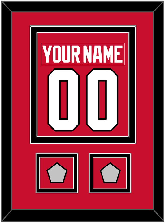 Chicago Nameplate & Number (Back) Combined With 2 Stanley Cup Finals Patches - Home Red (2007-2017) - Signature Tier 2