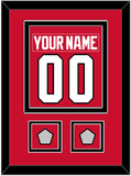 Chicago Nameplate & Number (Back) Combined With 2 Stanley Cup Finals Patches - Home Red (2007-2017) - Double Mat 2