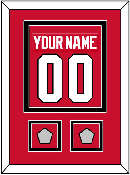 Chicago Nameplate & Number (Back) Combined With 2 Stanley Cup Champions Patches - Home Red (2007-2017) - Signature Tier 2