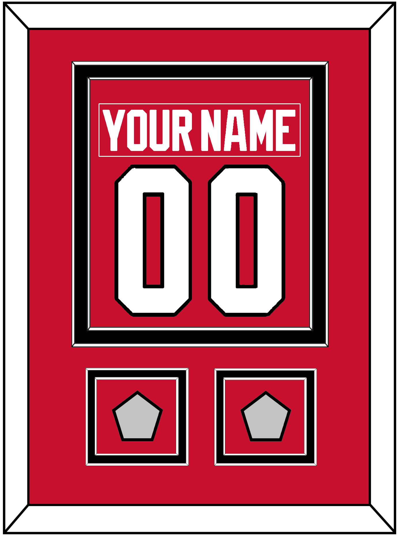 Chicago Nameplate & Number (Back) Combined With 2 Stanley Cup Finals Patches - Home Red (2007-2017) - Signature Tier 2