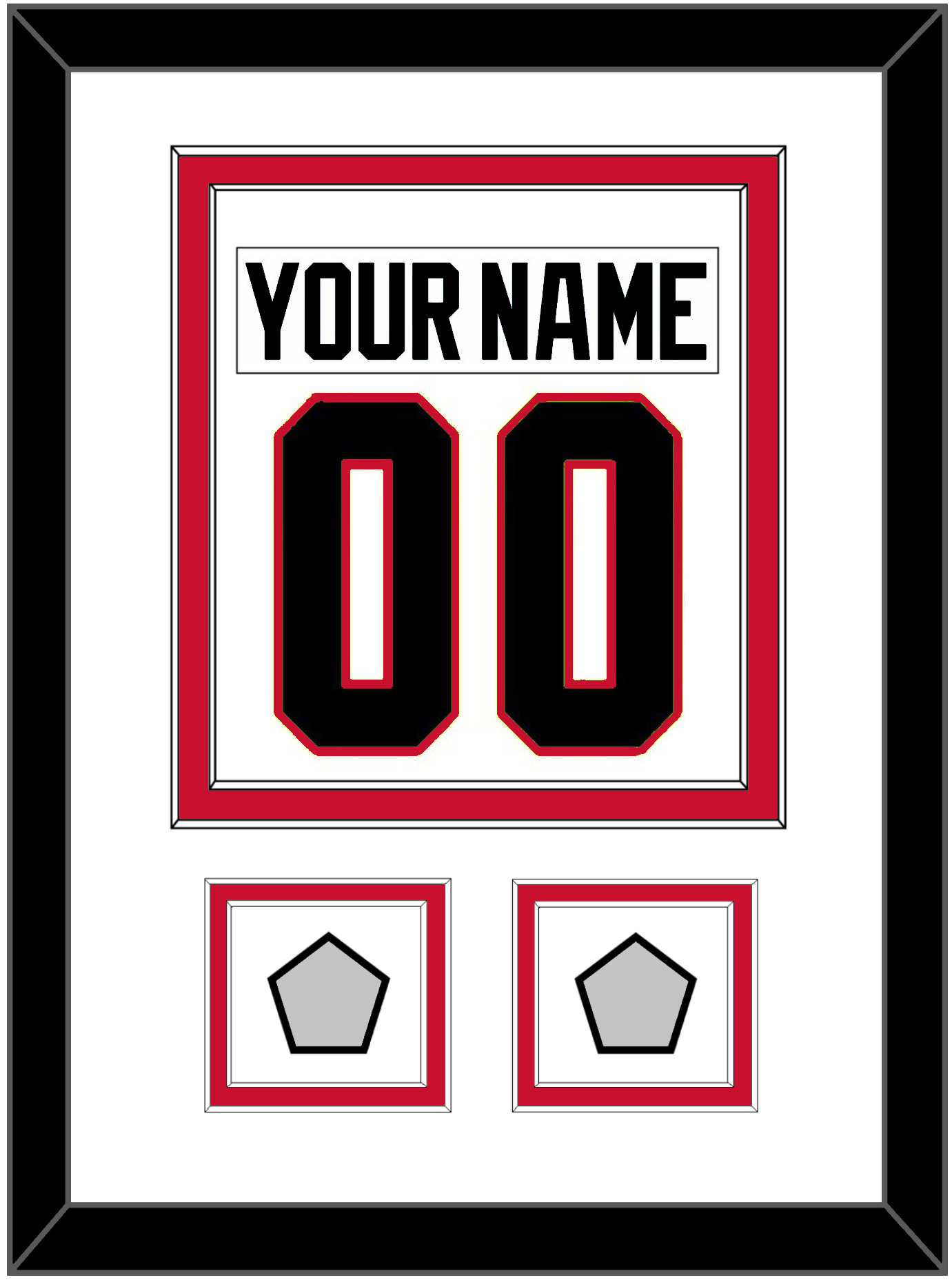 Chicago Nameplate & Number (Back) Combined With 2 Stanley Cup Champions Patches - Road White (2007-2017) - Signature Tier 1
