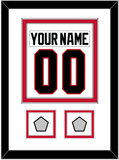 Chicago Nameplate & Number (Back) Combined With 2 Stanley Cup Finals Patches - Road White (2007-2017) - Double Mat 1
