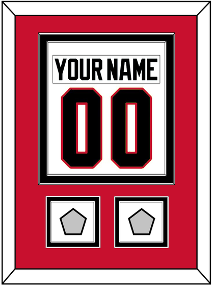 Chicago Nameplate & Number (Back) Combined With 2 Stanley Cup Finals Patches - Road White (2007-2017) - Signature Tier 2