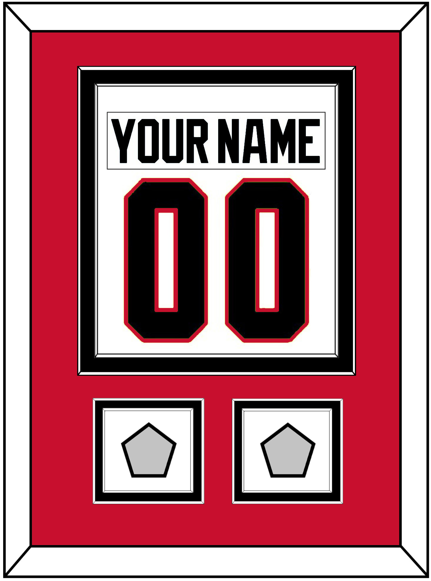 Chicago Nameplate & Number (Back) Combined With 2 Stanley Cup Champions Patches - Road White (2007-2017) - Signature Tier 2