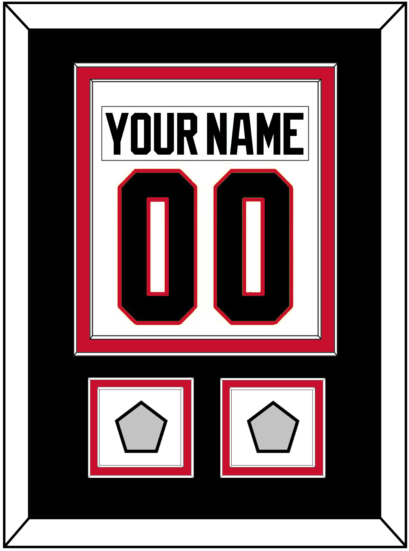 Chicago Nameplate & Number (Back) Combined With 2 Stanley Cup Finals Patches - Road White (2007-2017) - Signature Tier 3
