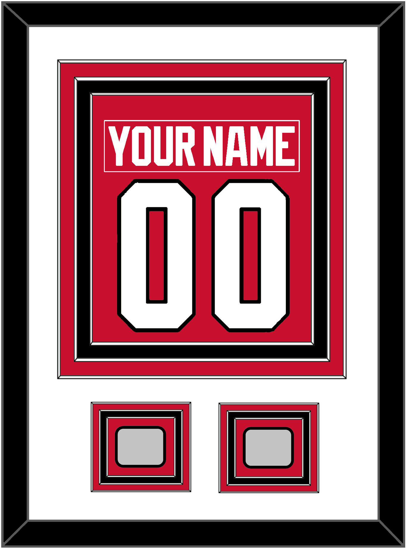 Chicago Nameplate & Number (Back) Combined With 2 Stanley Cup Finals Patches - Home Red (2007-2017) - Premier Tier 1