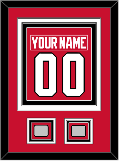 Chicago Nameplate & Number (Back) Combined With 2 Stanley Cup Champions Patches - Home Red (2007-2017) - Premier Tier 2