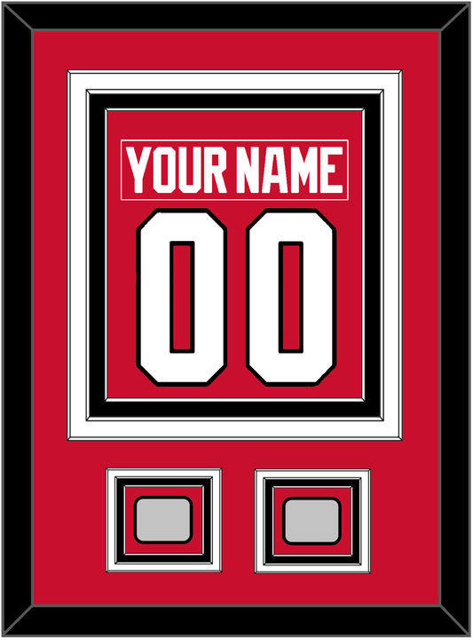 Chicago Nameplate & Number (Back) Combined With 2 Stanley Cup Champions Patches - Home Red (2007-2017) - Premier Tier 2