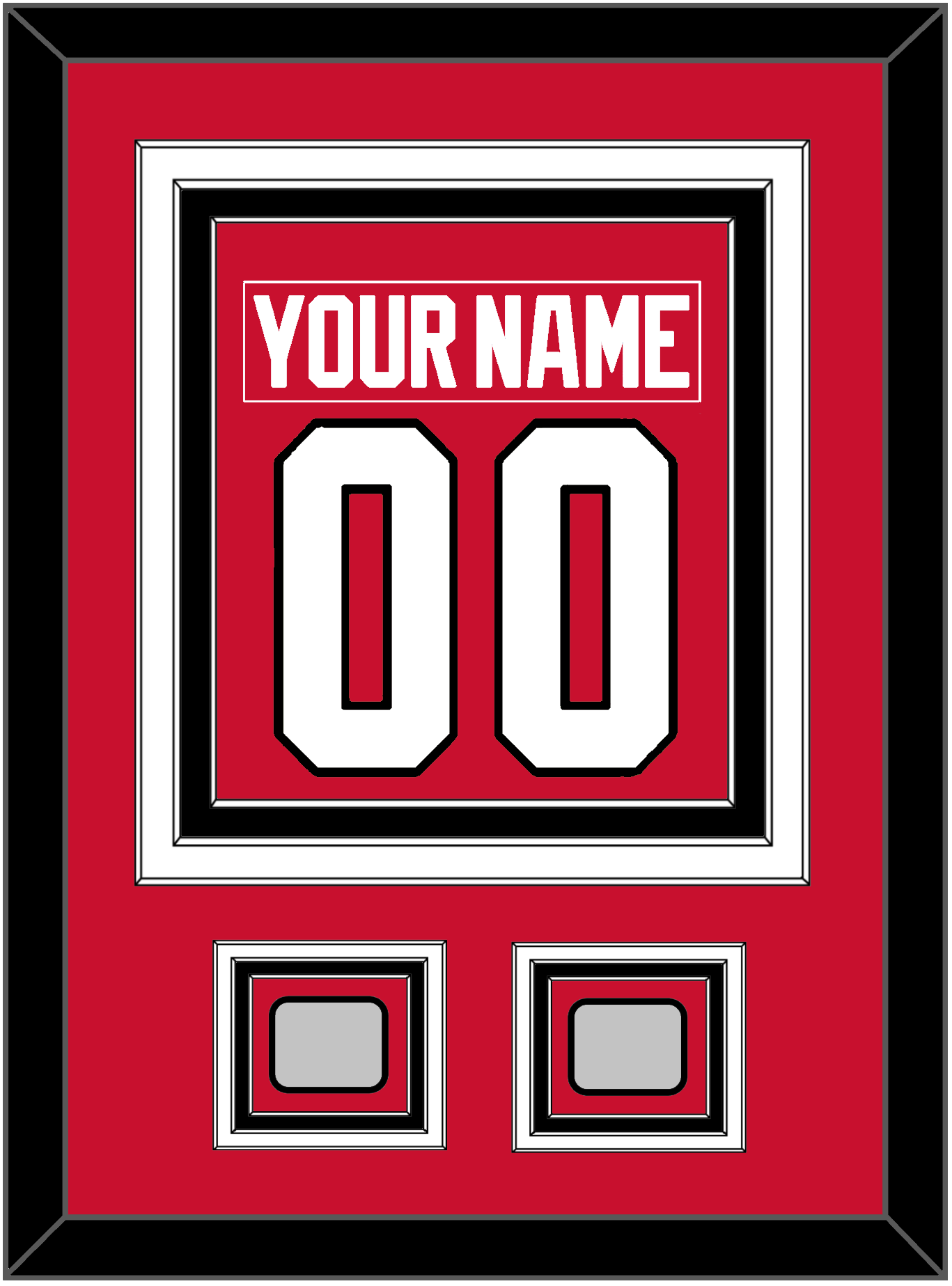 Chicago Nameplate & Number (Back) Combined With 2 Stanley Cup Finals Patches - Home Red (2007-2017) - Premier Tier 2