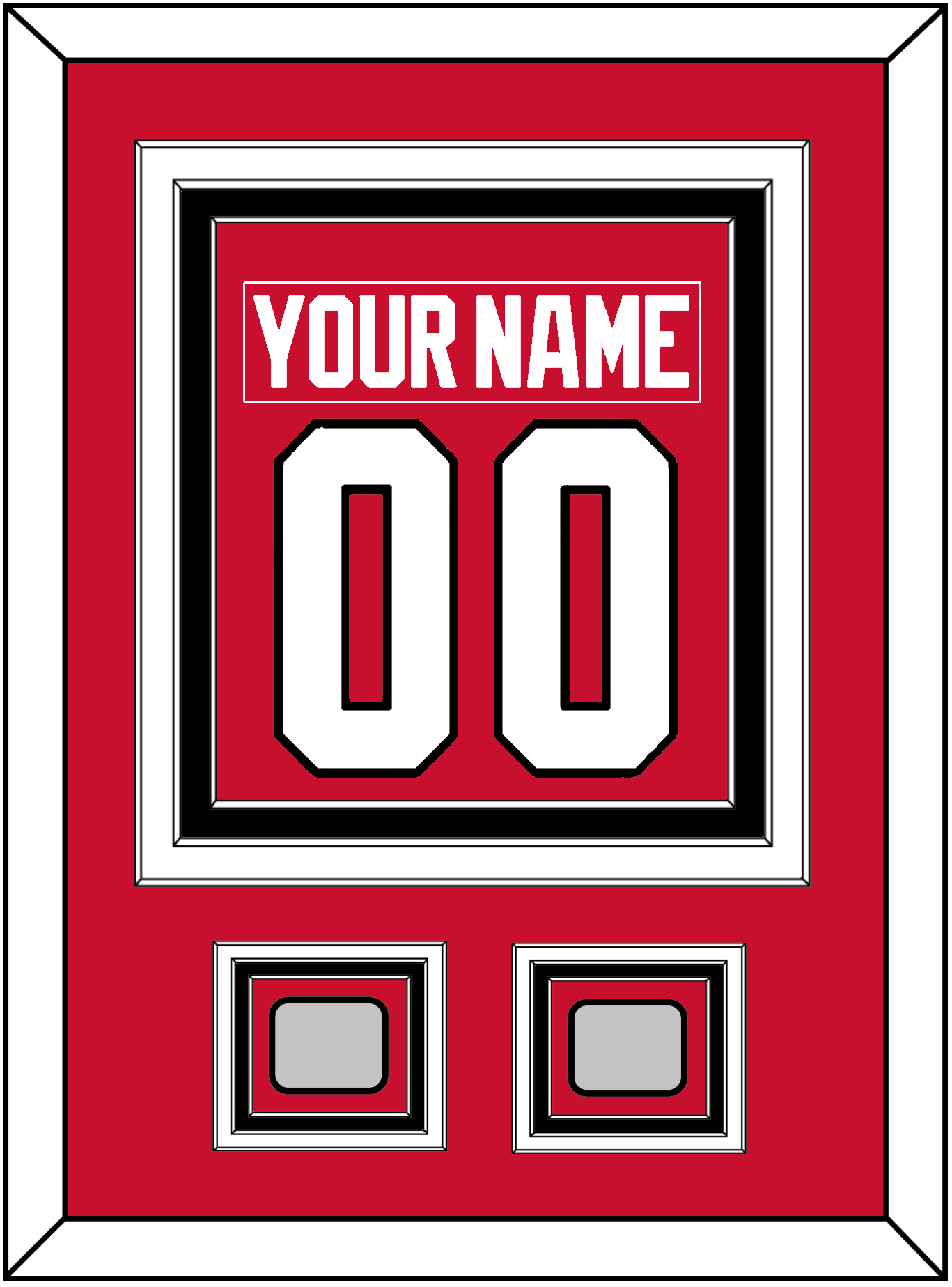 Chicago Nameplate & Number (Back) Combined With 2 Stanley Cup Champions Patches - Home Red (2007-2017) - Premier Tier 2
