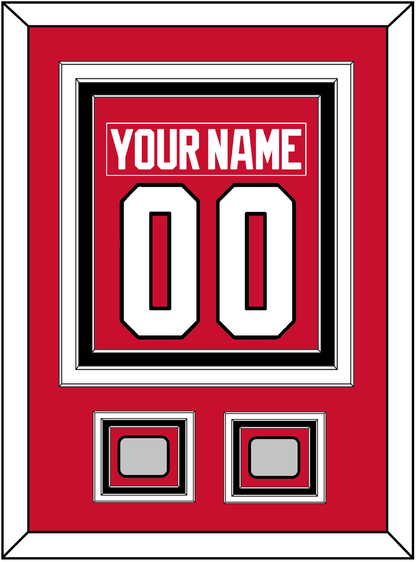 Chicago Nameplate & Number (Back) Combined With 2 Stanley Cup Champions Patches - Home Red (2007-2017) - Premier Tier 2