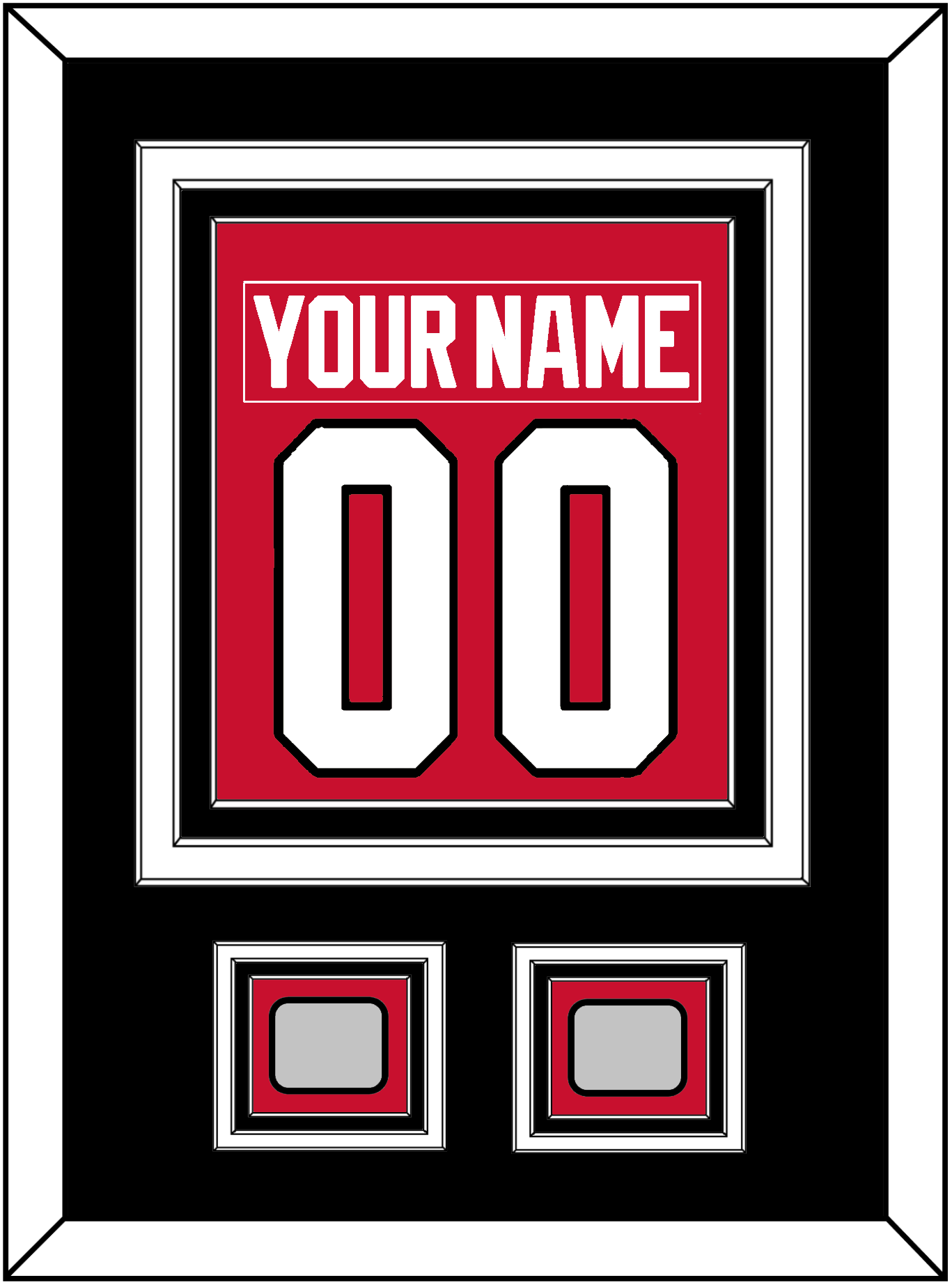 Chicago Nameplate & Number (Back) Combined With 2 Stanley Cup Champions Patches - Home Red (2007-2017) - Premier Tier 3