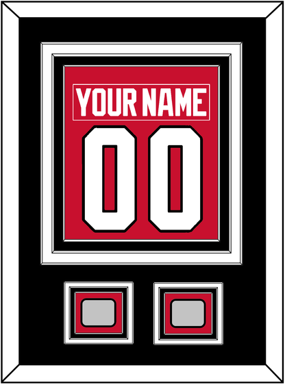 Chicago Nameplate & Number (Back) Combined With 2 Stanley Cup Champions Patches - Home Red (2007-2017) - Premier Tier 3