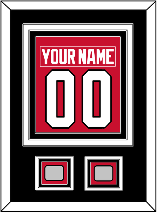 Chicago Nameplate & Number (Back) Combined With 2 Stanley Cup Finals Patches - Home Red (2007-2017) - Premier Tier 3