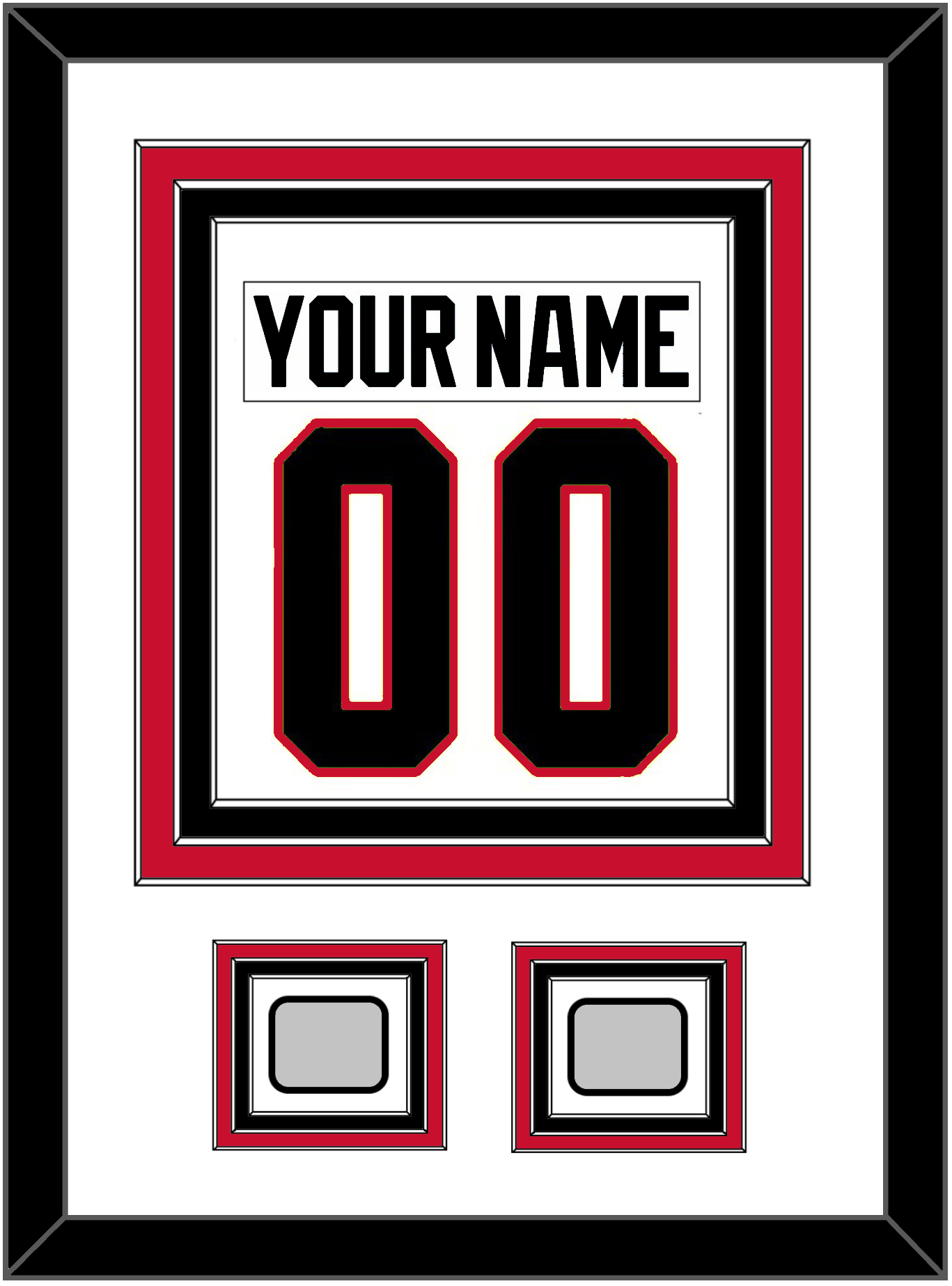 Chicago Nameplate & Number (Back) Combined With 2 Stanley Cup Champions Patches - Road White (2007-2017) - Premier Tier 1
