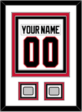 Chicago Nameplate & Number (Back) Combined With 2 Stanley Cup Champions Patches - Road White (2007-2017) - Triple Mat 1