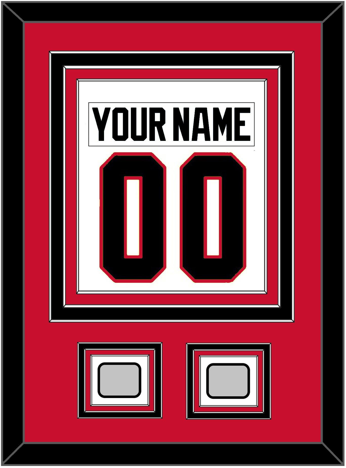Chicago Nameplate & Number (Back) Combined With 2 Stanley Cup Finals Patches - Road White (2007-2017) - Premier Tier 2