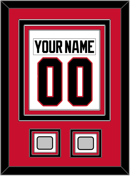 Chicago Nameplate & Number (Back) Combined With 2 Stanley Cup Finals Patches - Road White (2007-2017) - Premier Tier 2