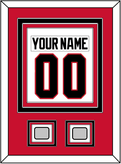 Chicago Nameplate & Number (Back) Combined With 2 Stanley Cup Finals Patches - Road White (2007-2017) - Premier Tier 2