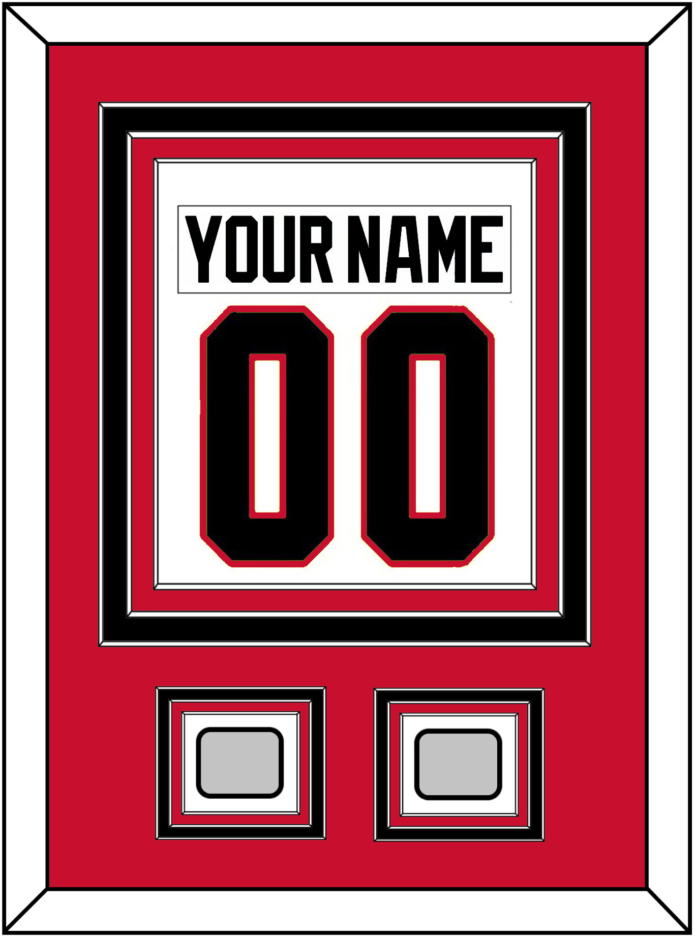 Chicago Nameplate & Number (Back) Combined With 2 Stanley Cup Champions Patches - Road White (2007-2017) - Premier Tier 2