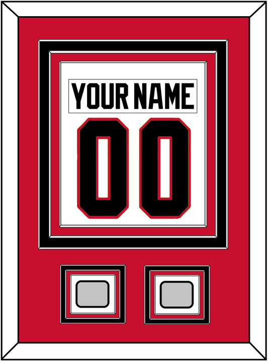 Chicago Nameplate & Number (Back) Combined With 2 Stanley Cup Champions Patches - Road White (2007-2017) - Premier Tier 2