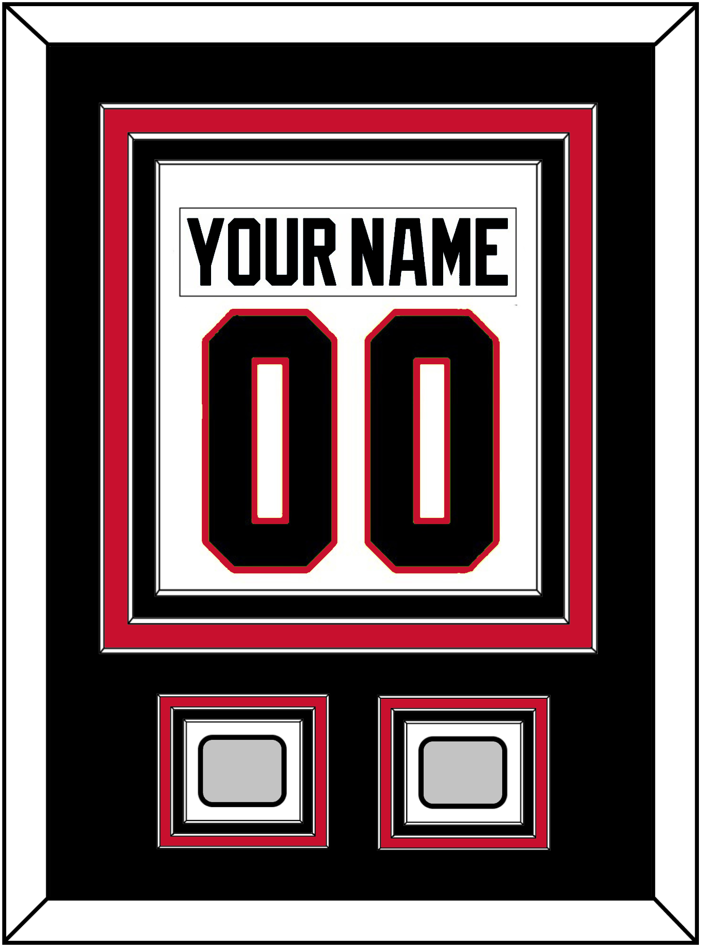Chicago Nameplate & Number (Back) Combined With 2 Stanley Cup Finals Patches - Road White (2007-2017) - Premier Tier 3
