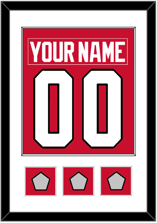 Chicago Nameplate & Number (Back) Combined With 3 Stanley Cup Champions Patches - Home Red (2007-2017) - Essential Tier 1